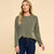 Olive Textured Ribbed Long Sleeve Top(W558)