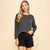 Charcoal Textured Ribbed Long Sleeve Top(285)