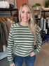 Sage Stripe Light Knit Sweater(308)