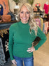 Green Mockneck Ribbed Sweater(175)