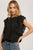 Black Ruffled Blouse Top(W211)