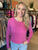 Magenta Soft Light Ribbed Knit Sweater(323)