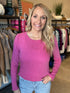 Magenta Soft Light Ribbed Knit Sweater(323)