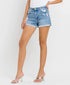 Vervet High Rise Cuffed Denim Shorts(T6309)